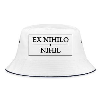 Ex Nihilo Nihil Latin Quote - Philosophy Slogan - Bucket Hat - white/navy - Front