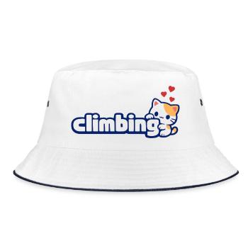 Süßes Kätzchen, ich liebe Klettern, Katzenliebhaber, Bouldern - Bucket Hat - Weiß/Navy - Vorne