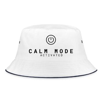 Calm Mode Activated | Entspannung - Bucket Hat - Weiß/Navy - Vorne