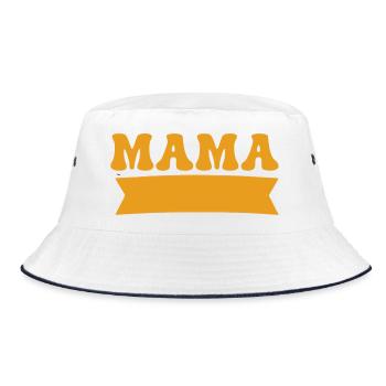 Mama Banner Retro Muttertag Beste Mutter - Bucket Hat - Weiß/Navy - Vorne