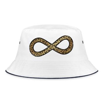 Leopard Infinity Pattern - Bucket Hat - white/navy - Front
