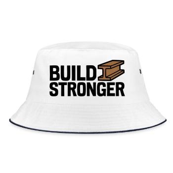Build Stronger Logo - Bucket Hat - white/navy - Front