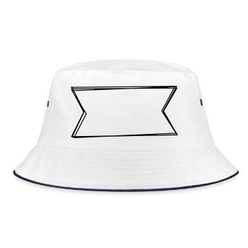 Banner handgezeichnet - Bucket Hat - Weiß/Navy - Vorne
