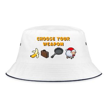 Wähle deine Waffe - Bucket Hat - Weiß/Navy - Vorne