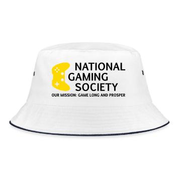 National Gaming Society Design für Gaming Kultur - Bucket Hat - Weiß/Navy - Vorne
