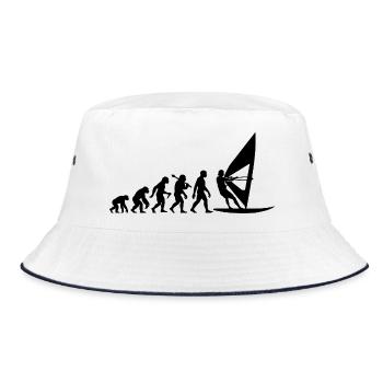 Windsurfer Windsurfing Evolution Für Surfer - Bucket Hat - Weiß/Navy - Vorne