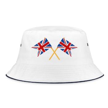 Flagge Großbritanniens - Bucket Hat - Weiß/Navy - Vorne