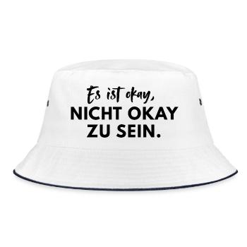 Es ist okay nicht okay zu sein Mental Health Spruc - Bucket Hat - Weiß/Navy - Vorne