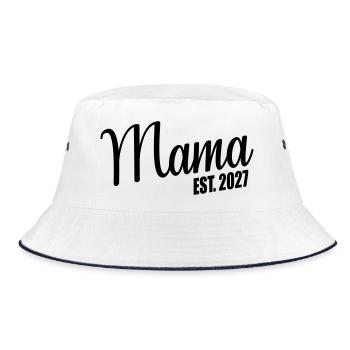 Baby verkünden, Mama 2027 - Bucket Hat - Weiß/Navy - Vorne