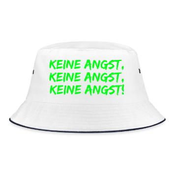 KEINE ANGST, MUT GEGEN RECHTS, WIDERSTAND, FCK NZS - Bucket Hat - Weiß/Navy - Vorne