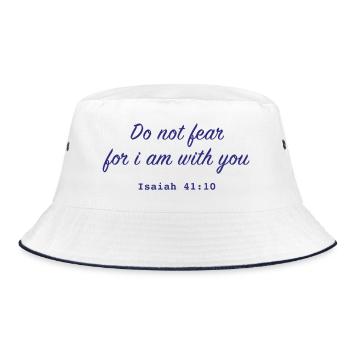 Christliches Zitat Do not fear - Bucket Hat - Weiß/Navy - Vorne