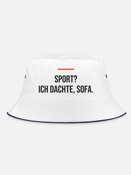 Sport? Ich dachte, Sofa. - Bucket Hat - Weiß/Navy