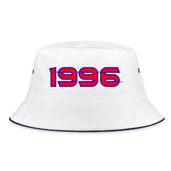 1996 Neon Retro Logo - Bucket Hat - white/navy - Front