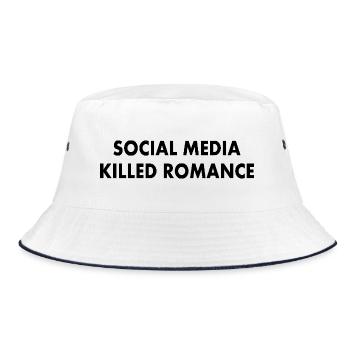 social media killed romance - Bucket Hat - Weiß/Navy - Vorne