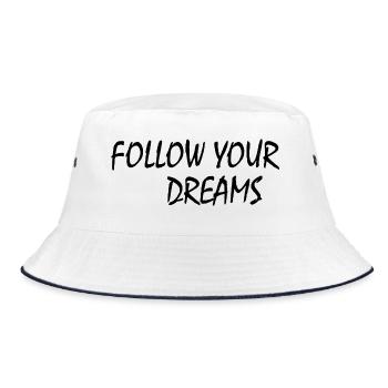follow your dreams - Bucket Hat - white/navy - Front