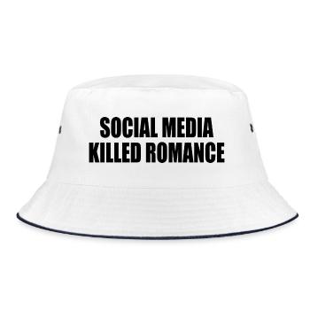 social media killed romance - Bucket Hat - white/navy - Front