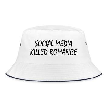 social media killed romance - Bucket Hat - Weiß/Navy - Vorne
