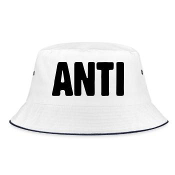 Anti - Bucket Hat - Weiß/Navy - Vorne