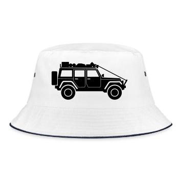 Jeep-Rubicon - Bucket Hat - Weiß/Navy - Vorne