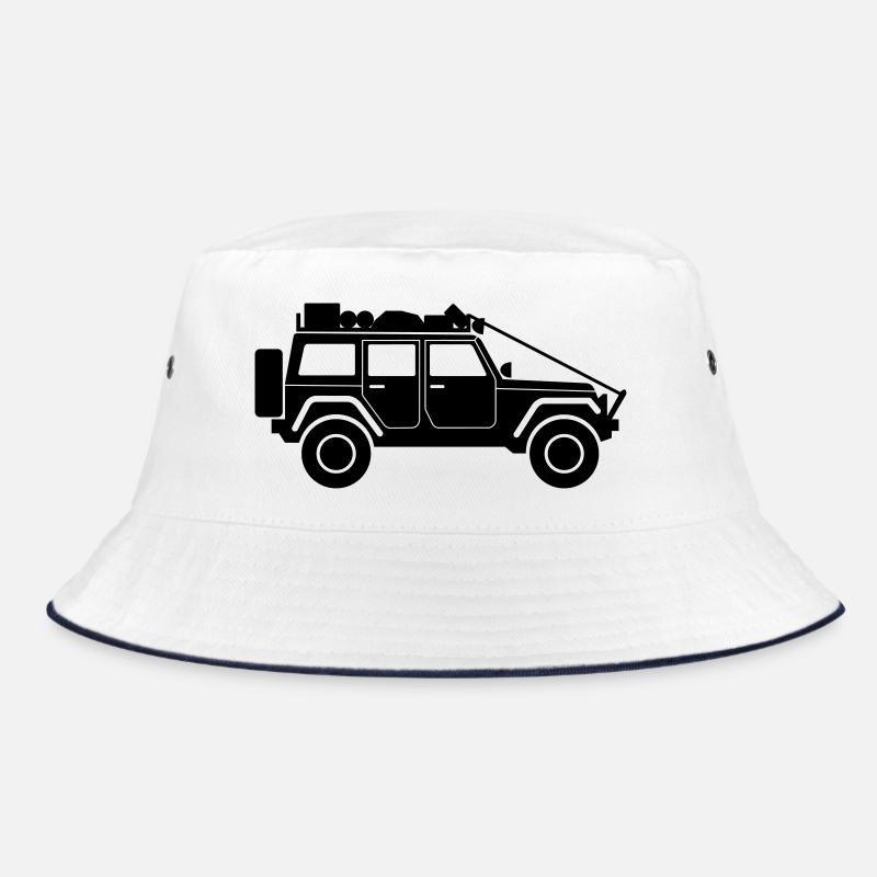 Jeep-Rubicon - Bucket Hat - Weiß/Navy
