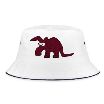 Erdferkel - Bucket Hat - Weiß/Navy - Vorne