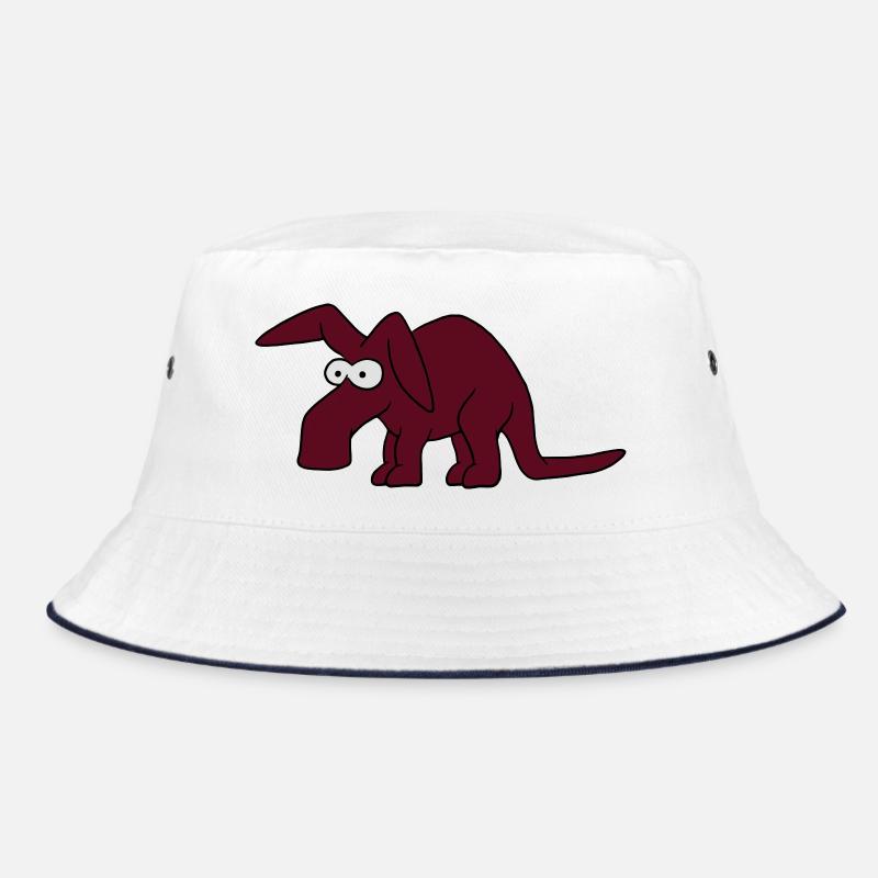 Erdferkel - Bucket Hat - Weiß/Navy