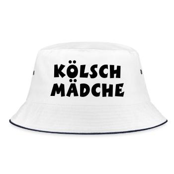 Kölsch Mädche - Ein Mädchen aus Köln - Bucket Hat - Weiß/Navy - Vorne