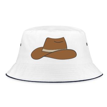 cowboy hat - Bucket Hat - white/navy - Front