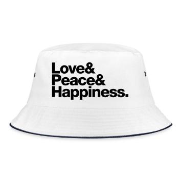 love peace happiness - Bucket Hat - white/navy - Front