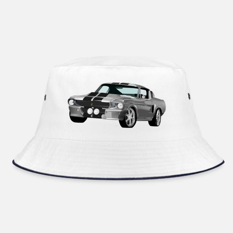 Auto - Bucket Hat - Weiß/Navy