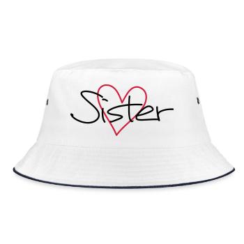 Soeur coeur cadeau soeur coeur - Bob - blanc/marine - Devant