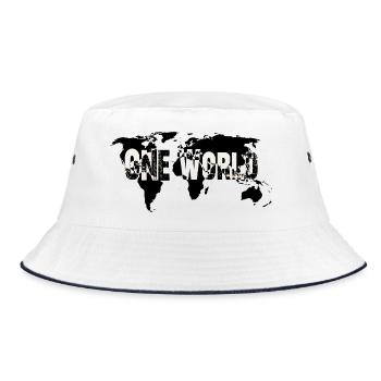 One World -White - Bucket Hat - Weiß/Navy - Vorne