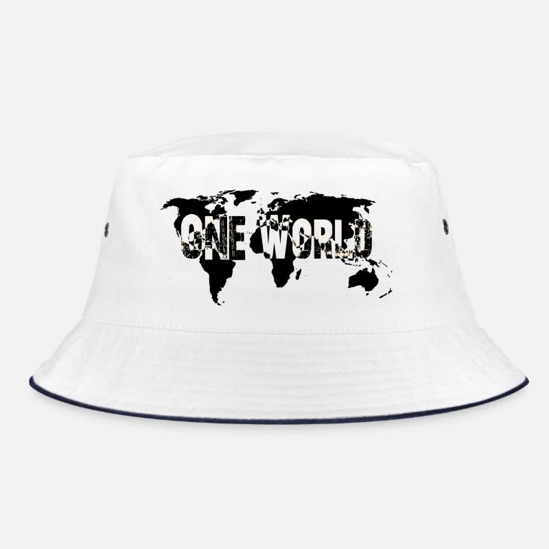 One World -White Bucket Hat