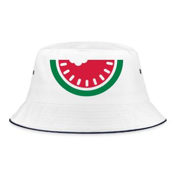 watermelon - Bucket Hat - white/navy - Front
