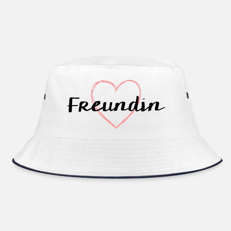 Freundin Herz Junggesellenabschied Beste Freundin - Bucket Hat - Weiß/Navy