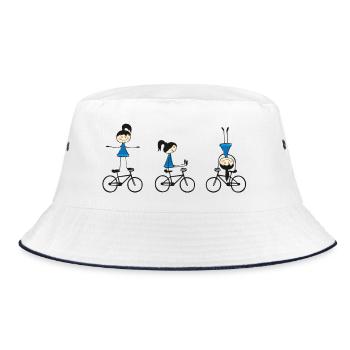 Kunstrad, Kunstradfahren, Hallenradsport - Bucket Hat - Weiß/Navy - Vorne
