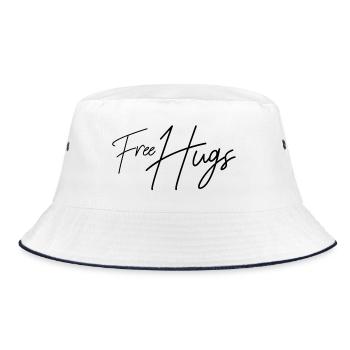 free hugs free hugs cuddle gift - Bucket Hat - white/navy - Front
