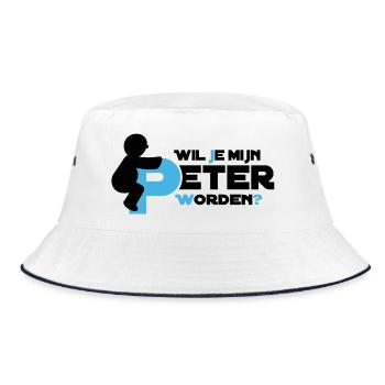 Peter white - Bucket Hat - white/navy - Front