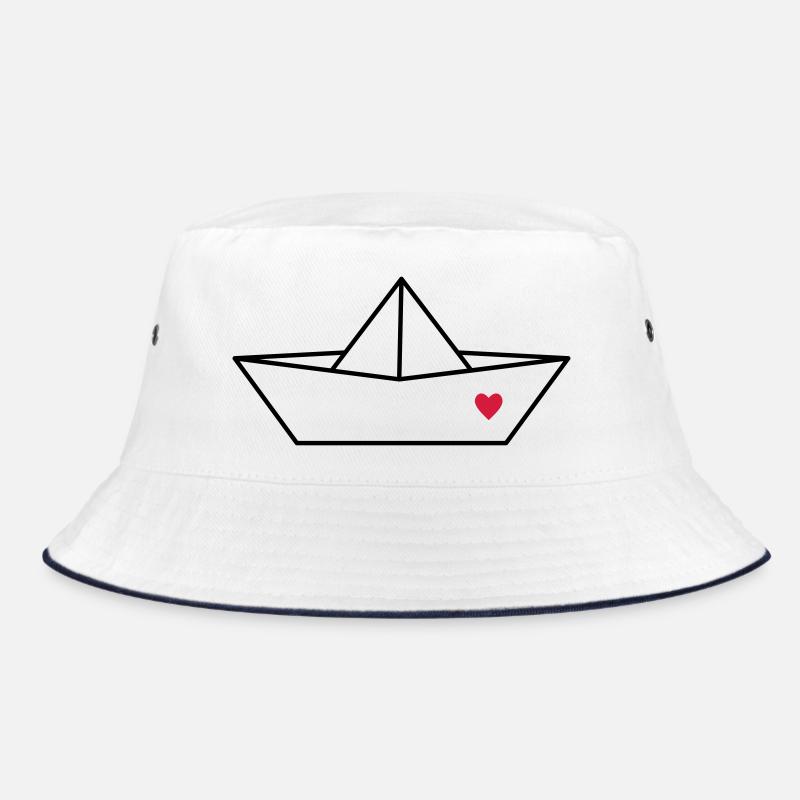Boot Papier Schiff Herz I Hafen Liebe Geschenk Bucket Hat