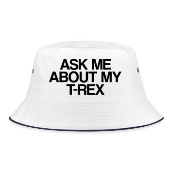 Dinosaurier - Bucket Hat - Weiß/Navy - Vorne