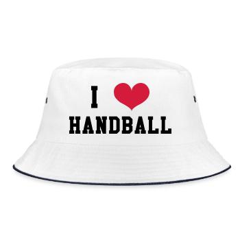 I Love Handball - Bucket Hat - Weiß/Navy - Vorne