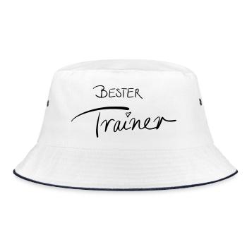 Bester Trainer - Bucket Hat - Weiß/Navy - Vorne