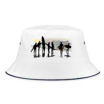 surfing - Bucket Hat - Weiß/Navy - Vorne