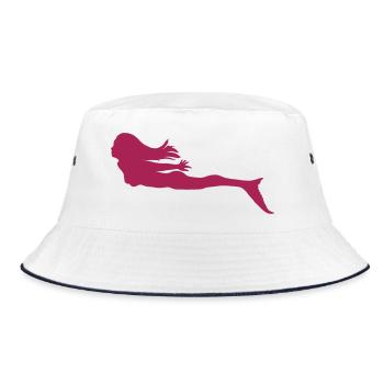 Meerjungfrau - Bucket Hat - Weiß/Navy - Vorne