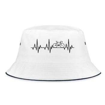 Heartbeat Road Bike - Bucket Hat - white/navy - Front