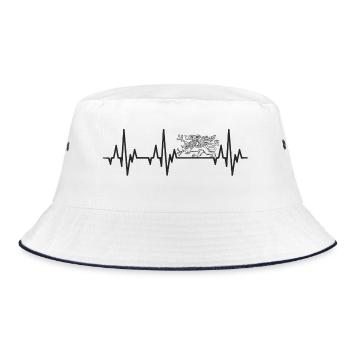 Heartbeat Rostock Greif - Bucket Hat - white/navy - Front