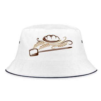 Bread with cereals. Beautiful bakery motif. - Bucket Hat - white/navy - Front