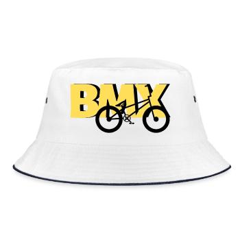 BMX Stunt Shirt – Yellow Edition - Bucket Hat - Weiß/Navy - Vorne