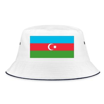 sticker flag of Azerbaijan Aufkleber Azerbaijan - Bucket Hat - white/navy - Front