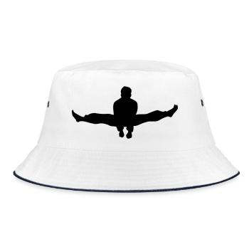 Karate oder Taekwondo Double Kick Schatten - Bucket Hat - Weiß/Navy - Vorne